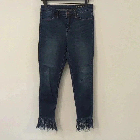 BlankNYC Jeans The Bond Mid Rise Fringe Hem Skinny‎ Jean Size 27 - Picture 1 of 7